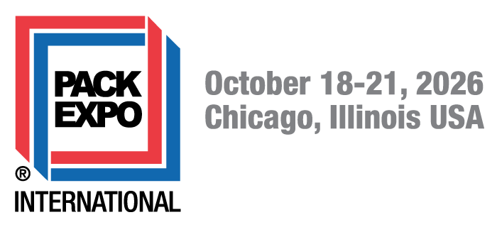 PACK EXPO logo with event dates October 18–21, 2026, in Chicago, Illinois, USA.
